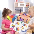 thumbnail image 3 of Bloques de de Conjunto Geométrico Mandipulativo Forma Puzzle Classic Educational Montessori Tangram Juguetes para Boys Girls Forma de calor Hugo Bloques de rompecabezas de Tangram, 3 of 10