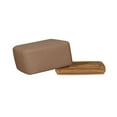 thumbnail image 2 of Pemberly Row Contemporary Outdoor Solid Teak Wood Ottoman in Light Brown, 2 of 5