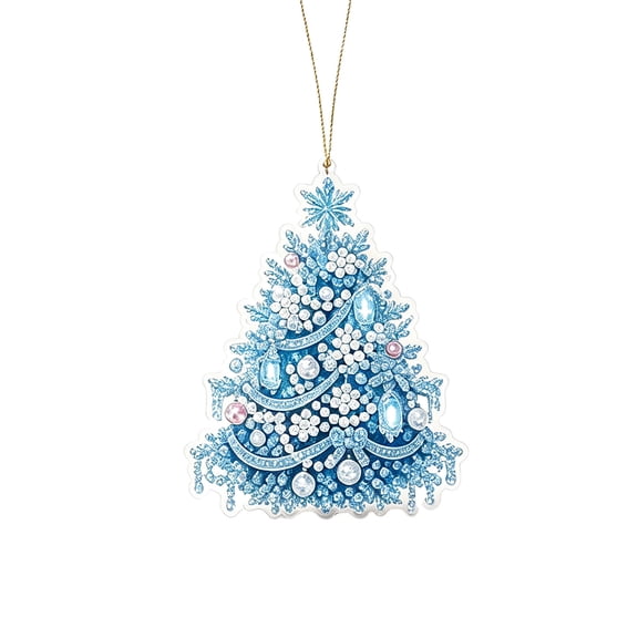 Homenest 2D Acrylic Christmas Tree Ornament, Flat Colorful Hanging Decoration For Xmas Tree Window Gift, Christmas Tree Cut Keepsake 3.2 Inch, Holiday Acrylic Pendant Set of 2