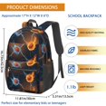 thumbnail image 3 of Basketball and Lightning Black Pattern 17" School Backpacks for Teens,Waterproof Oxford Fabric,S-Shape Padded Straps for School,Travel,Hiking,Camping, 3 of 6