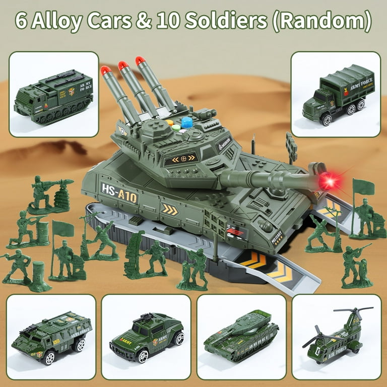 JoyStone Battle Tank Toy Set, 6 Pack Mini Die-Cast Military