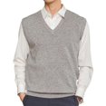 thumbnail image 1 of SAILING Chaleco tipo jersey holgado y cálido sin mangas para hombre, chaleco tipo jersey con cuello en V, 1 of 5