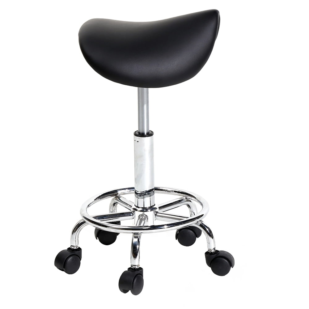 Saddle Stool Rolling Ergonomic Swivel Chair for Dental Office Massage Clinic Spa Salon,Adjustable Hydraulic Stool with Wheels Black 