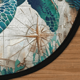 thumbnail image 3 of CURLYOOT Round Rug 3ft Teal Turtle Retro Abstract Area Rug, Washable Circle Mat Non Slip Floor Carpet Mat, Soft Indoor Rugs for Entryway Living Room Dining Room Bedroom, 3 of 7
