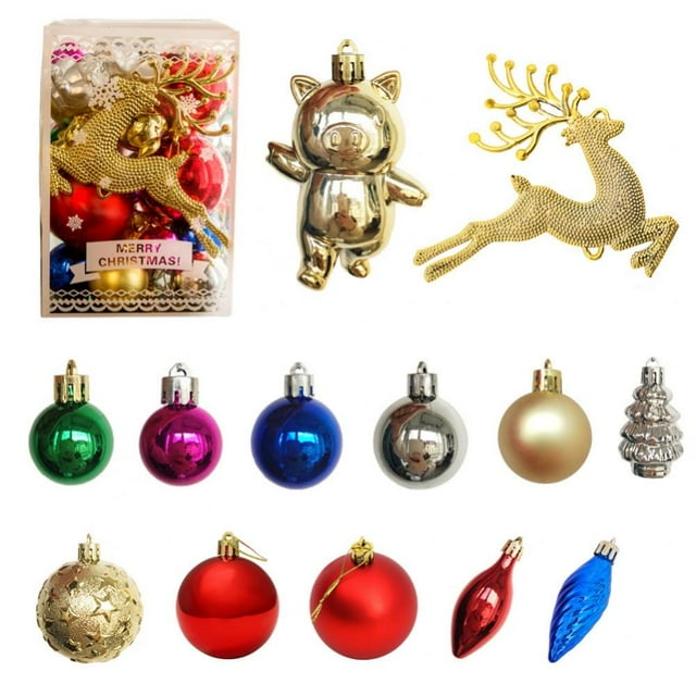 Christmas Balls Ornament 30Pack Assorted Shatterproof Tree Ornaments