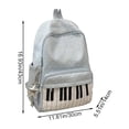 thumbnail image 2 of Slccxzc Blue Piano Print Backpack Large Capacity Polka Dot Casual Travel Daypack, 2 of 7