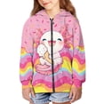 thumbnail image 2 of chaqlin Axolotl Sweatshirts for Girls 6-7 Trendy Y2K Zip up Hoodies Ice Cream Long Sleeve Hoodie Jacket Kids Pullover Top with Pockets, 2 of 7