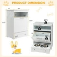 thumbnail image 5 of Pefilos 32" Dog Feeder Station with Stainless Steel Bowl, Dog Food Storage Container, Pull Out Pet Food Cabinet, White, 5 of 10