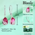 thumbnail image 7 of Blaniy Guardian Angel Wings Dangle Drop Earrings for Women 925 Sterling Silver Teardrop Ruby Leverback Earrings July Birthstone Jewelry Gifts for Her, 7 of 7