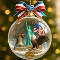 thumbnail image 2 of USA 250th Anniversary Christmas Snow Ornament – Patriotic Crystal Ball Decoration with Statue of Liberty and Bald Eagle – Collectible Holiday Keepsake for Tree or Display – 1776–2026, 2 of 3