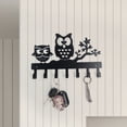 thumbnail image 2 of Llavero de pared metálico con forma de búho, decorativo, con 7 ganchos, color negro, 2 of 5