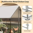 thumbnail image 2 of Spacious Metal Chicken Coop with Waterproof Cover – 9.8'x6.5'x6.5' Outdoor Walk-in Chicken Run for Hens, Ducks, and Rabbits – Durable Poultry Cage for Backyard or Farm Use, 2 of 7
