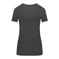 thumbnail image 5 of ACTIVE UNIFORMS SCRUBS Women's Short Sleeve Round-Neck T-Shirt Under Scrub (Charcoal, X-Small), 5 of 6