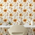 thumbnail image 2 of Ambesonne Sunflower Peel & Stick Wallpaper for Home, Nostalgia Summer Floral, 13"x36", Ginger Beige Dark Mustard, 2 of 5