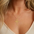 thumbnail image 4 of Hipunk 925 Sterling Silver 18K Gold Plated Celtic Cross Necklace for Women Men Trinity Triquetra Knot Pendant Necklace Irish Religious Jewelry Fathers Day Gift, 4 of 9