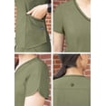 thumbnail image 4 of Adar Pro Heather Scrubs For Women - Modern V-Neck Scrub Top - P7002H - Heather Olive - S, 4 of 7