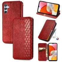 for Samsung Galaxy A16 5G Wallet Case with RFID Blocking Credit Card Holder, PU Leather Magnetic Closure Flip Kickstand Shockproof Cover Women Men For Samsung Galaxy A16 5G Phone case,Red