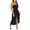 B-Black, variant on Women's Strapless Maxi Bodycon Dresses Solid Color Stretch Sleeveless One Shoulder High Cut Pleat Dress B-Black