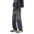 thumbnail image 1 of Jeans Homme Imprimé Délavé Trous Pantalon Décontracté Homme Jeans Gris P, 1 of 5