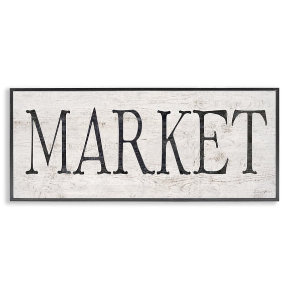 Stupell Industries Rustic Lodge Market Farmhouse Text Black Framed Giclee Art, 24 x 10, by Denise Brown