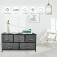 thumbnail image 2 of Bigroof Fabric Drawer Dresser, Dark Grey, 5 Drawers, Steel Frame, Wood Top, 2 of 5