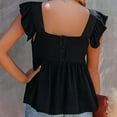 thumbnail image 7 of Women's Summer Sleeveless Peplum Blouse Square Neck Ruffle Strap Babydoll Tank Top, 7 of 7