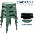 thumbnail image 3 of 18 inch Space-Saving & Stackable Design Metal Bar Stools Set of 4, Backless Style Stools for Indoor Outdoor Barstools for School Classroom Kitchen(Olive Green), 3 of 9