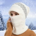 thumbnail image 3 of iHPH7 Winter Accessories for Women Winter Hats for Women Hooded Scarf for Women Christmas Gifts Winter Scarf Hat and Scarf Set for Women One Piece Cold Scarf Hats White One Size, 3 of 3