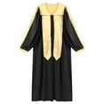 thumbnail image 5 of Linjinx Unisex Adult Choir Robe for Baptism V-neck Long Sleeve Color Block Zipper Gown Black S, 5 of 6