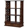 thumbnail image 1 of Design Toscano Chinese Chippendale-Style Triple Shelf Hardwood Curio, 33 Inch, walnut Finish, 1 of 4