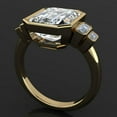 thumbnail image 4 of HeartsAndYou 3.5ct Emerald Cut Moissanite Engagement Ring for Women 18k Yellow Gold over Silver 5 Stone Bezel Set, 4 of 9