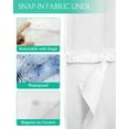 thumbnail image 3 of No Hook Shower Curtains with Snap in Liner, Blue Flowers Waterproof Fabric Shower Curtain, Simple Rustic Watercolor Dandelion Plants Double Layers & See-Through Top Window Bathroom Curtains 36''x72'', 3 of 6