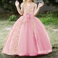 thumbnail image 2 of kamemir Vintage Off The Shoulder Flower Girl Dress Lace Little/Big Girls Wedding Holiday(X-B,11-12 Years), 2 of 6