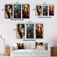 thumbnail image 4 of Designart "Retro Painting Portrait of Passionate Love" Couple Wall Art Set Of 3 - Glam Black Canvas Set For Living Room Decor, 4 of 6