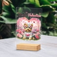 thumbnail image 2 of Hello Valentine’s Day Yorkshire Terrier Flower Crown Romantic Pink Floral Acrylic Plaque Sign Ashwood Base Yorkie Dog Lover Gifts Home Desk Decor - 00031, 2 of 5