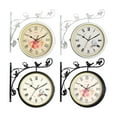 thumbnail image 1 of Horloge Murale Rétro en Fer Forgé Double Face Décoration de Chambre Jardin Extérieur Rotation 360 Degrés Mur Antique, Largement Utilisation, 1 of 5