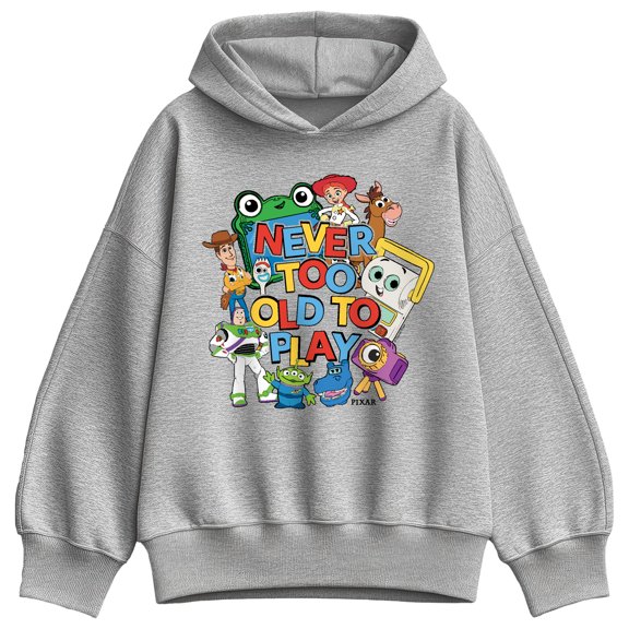 Toy Story 5 - Never Too Old To Play Women's Oversized Fleece Hoodie Sweatshirt