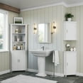 thumbnail image 4 of RiverRidge Somerset Corner Bathroom Linen Cabinet and Laundry Storage Organizer - White, 4 of 11