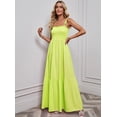 thumbnail image 2 of WildPinky 2023 New Solid Women's Dress Summer Elegant Sleeveless Maxi Dress Slash Neck Tie Up High Waist A-line Beach SundressXL Gao Jinjia LED, 2 of 2