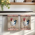 thumbnail image 7 of Farmhouse Roosters Kitchen Towels Set of 4, Vintage Farm Chicken Pink Leaves Absorbent Dish Towels for Kitchen, Microfiber Hand Towel, Quick Drying Tea Towel for Cleaning Decorative Dishcloths, 7 of 7