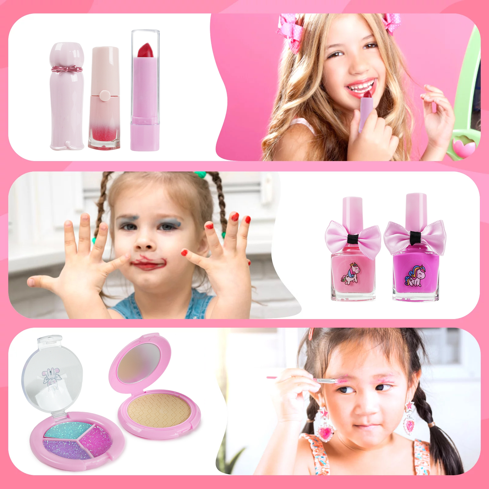 JBeeCtrl Kids Washable Makeup Set with Unicorn Case photo 2