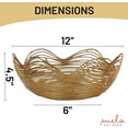 thumbnail image 7 of Mela Artisans Large Gold Wire Fruit Basket Kitchen Counter - Gurez Valley Design, Decorative Round Wire Basket, Modern Metal Vegetable & Fruit Bowl, Cute Farmhouse Table Décor, 12”x4.5”x 6”, 7 of 7