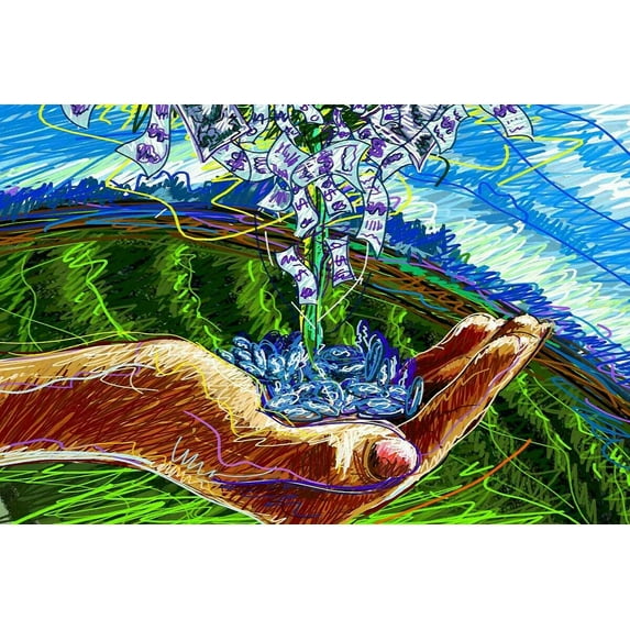 Money Grows On Trees - Canvas OR Print Wall Art