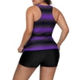 thumbnail image 5 of Baqcunre Plus Size Swimsuit for Women, Womens Athletic Two Piece Swimsuits Bathing Suits Swimming Wear Sports Top with Capris, Swim Suits for Women 2024, One Piece Swimsuit Women Purple M, 5 of 8