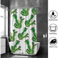 thumbnail image 4 of Coolnut Shower Curtain Set with Hooks Green Mexican Cactus Polyester Waterproof Bath Curtain 66" x 72", 4 of 6