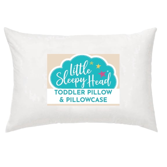Little Sleepy Head Toddler Pillow with Toddler Pillowcase (White) Best Pillow for Kids! 13x18"