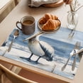 thumbnail image 3 of Coastal Pelican Placemats Set of 4 Modernism Art Oil Painting Birds Place Mats Indoor Wipeable Table Mats Washable Cloth Dining Table Placemats for Kitchen Holiday Party Home Decor 13x19 Inch, 3 of 9