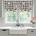 thumbnail image 4 of Easter Bunny Balloon Curtains for Windows, Bedroom Curtains 54 Inch Length, Spring Easter Eggs Floral White Black Plaid Tie Up Curtains Panels Thermal Insulated Bathroom Curtains Window 42"x54", 4 of 8