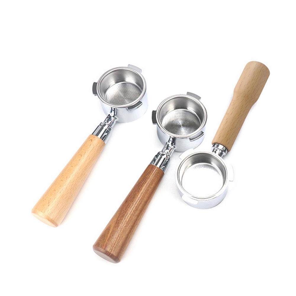 Suodoka 51mm Alloy Bottomless Portafilter with Wooden Handle & Filter Basket – Durable, Reusable Replacement for Delonghi EC680/685 Coffee Machines