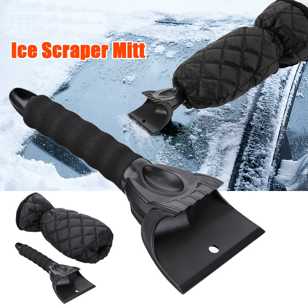 Universal 2Pcs Waterproof Ice Scraper Mitt Glove Windshield Snow